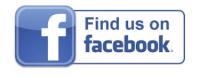 Facebook Logo with words &quot;Find us on Facebook&quot;